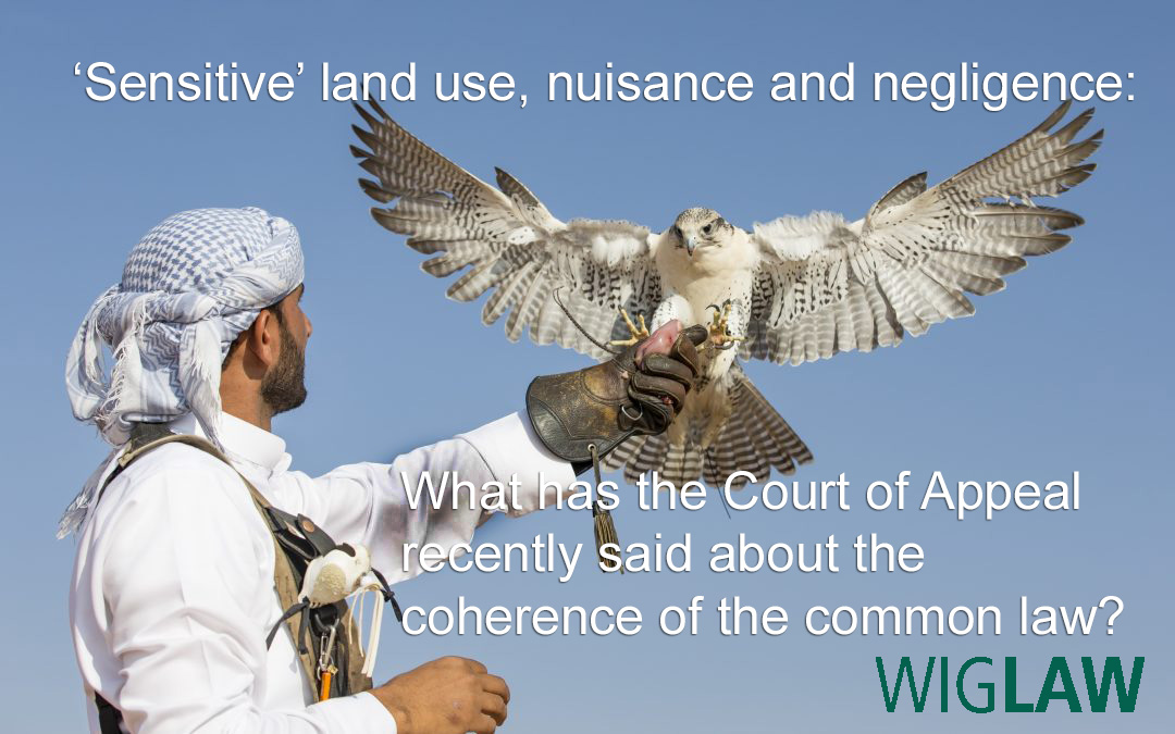 Sensitive’ land use, nuisance and negligence: what has the Court of Appeal recently said about the coherence of the common law
